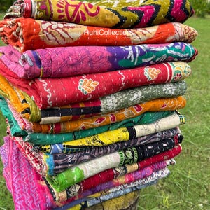Großhandel Lot Reine Baumwolle Vintage Kantha Quilt, Sari Bettdecke, Sundance Kantha Werfen Recycling-Gewebe Boho Tagesdecke Gesteppte Bettdecken