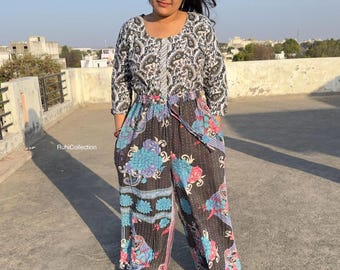 Fully Reversible Wholesale assorted Reversible Handmade Cotton Vintage upcycled Kantha Pants Indian flared Kantha Unisex Trousers
