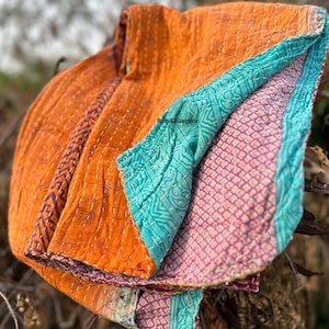 Wholesale Lots Of Cotton Vintage Kantha Throw Blankets & Quilts Reversible Bedspread Bedding Indian Bed Covers  Hand Stitched Quilted