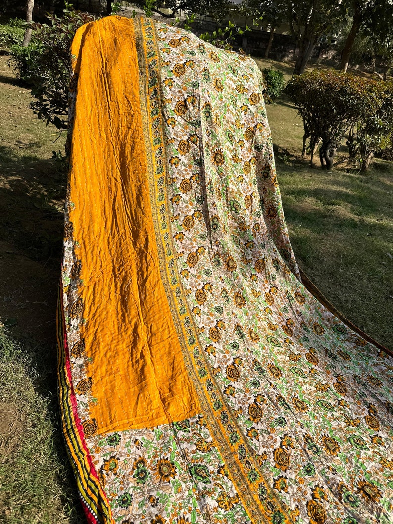 Wholesale Lot Of Indian Vintage Kantha Quilt Handmade Throw Reversible Blanket zdjęcie 5