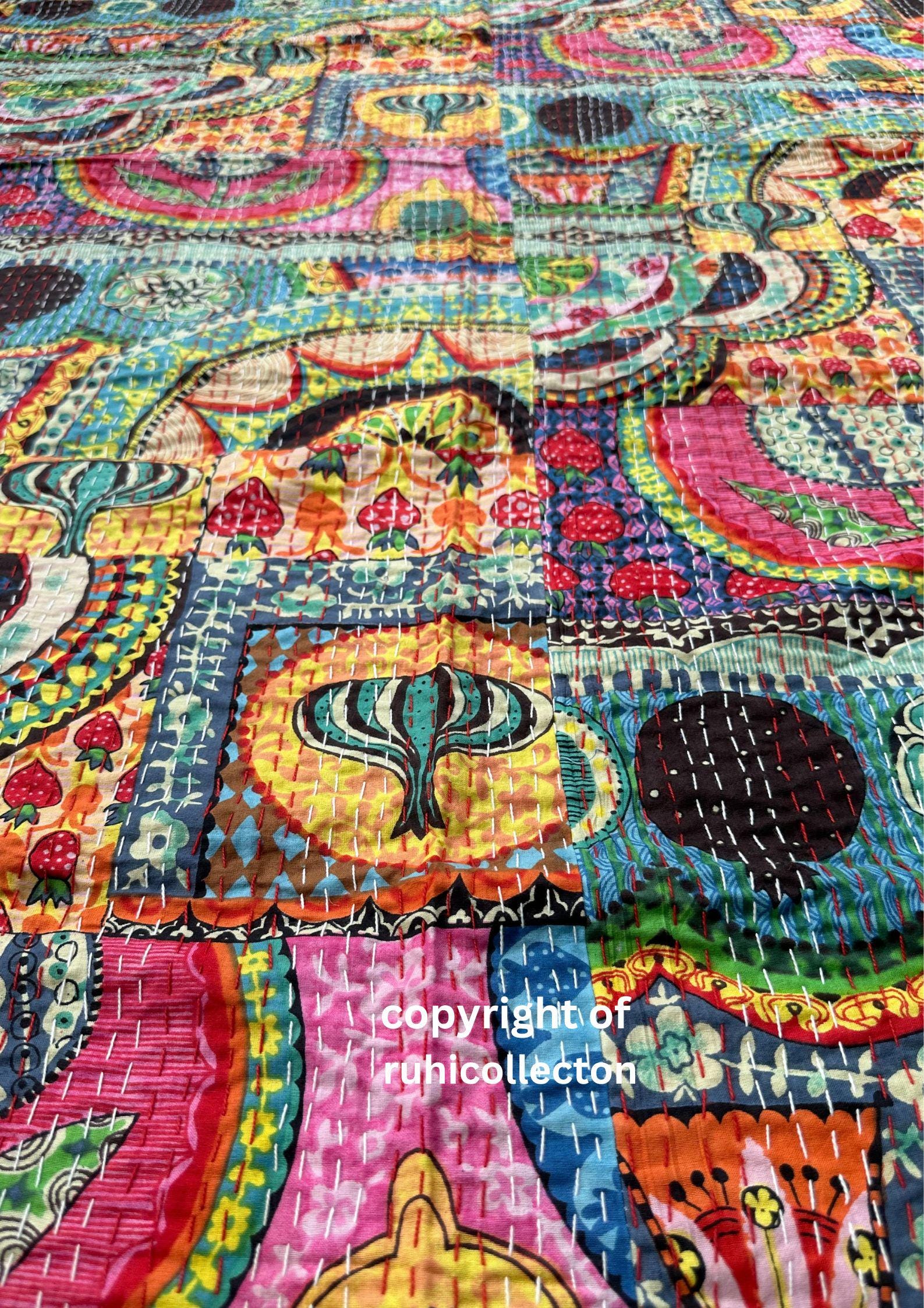 Kantha Wall Tapestry - Etsy