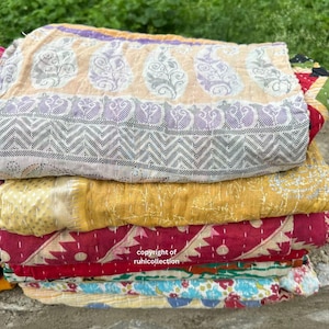 Wholesale Lot Of Indian Vintage Kantha Quilt Handmade Throw Reversible Blanket Bedspread Cotton Fabric BOHEMIAN quilt Boho Quilts For sale