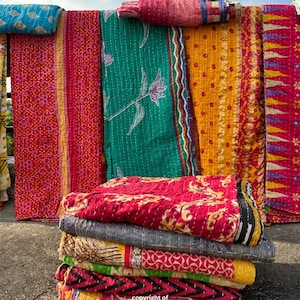 Wholesale Lot Of Indian Vintage Kantha Quilt Handmade Throw Reversible Blanket Bedspread Cotton Fabric BOHEMIAN quilt