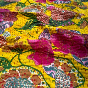 Couette kantha verte grande taille couverture kantha bohème indienne faite à la main de literie kantha couvertures courtepointes à vendre et cadeaux housses matelassées image 3