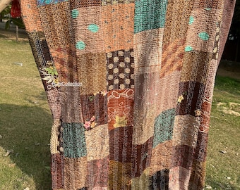 Boho Throw Blanket, Colorful Patchwork quilt Bohemian Chair Recliner Furniture Cover Hippie Throws Loveseat Sofa Blankets Handmade vintage
