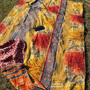 Bohemian Patchwork Quilt Kantha Quilt Handmade Vintage Quilts Boho Bedding Throw Blanket Bedspread Quilting Hippie Quilt For Sale