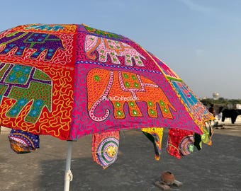 Indian Unique Art Bohemian Garden Umbrella, Wedding Umbrella Parasols, Large Size Pool Umbrella, Sun Protection Umbrella, Large Umbrella