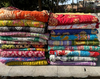 Vintage Kantha Quilt, indische Sari Quilt Kantha Decke Babydecke, Antike Kantha Baby Tagesdecke Bettwäsche, Boho Kantha Quilts