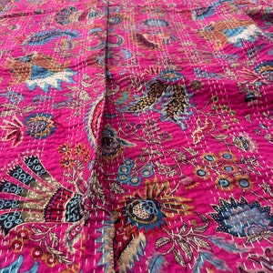 Indian Kantha Quilt Handmade Kantha Bedcover Bedding Kantha Bedspread ...