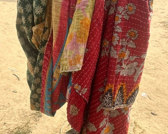 Lote al por mayor de colcha Kantha vintage india hecha a mano manta reversible colcha tela de algodón colcha boho