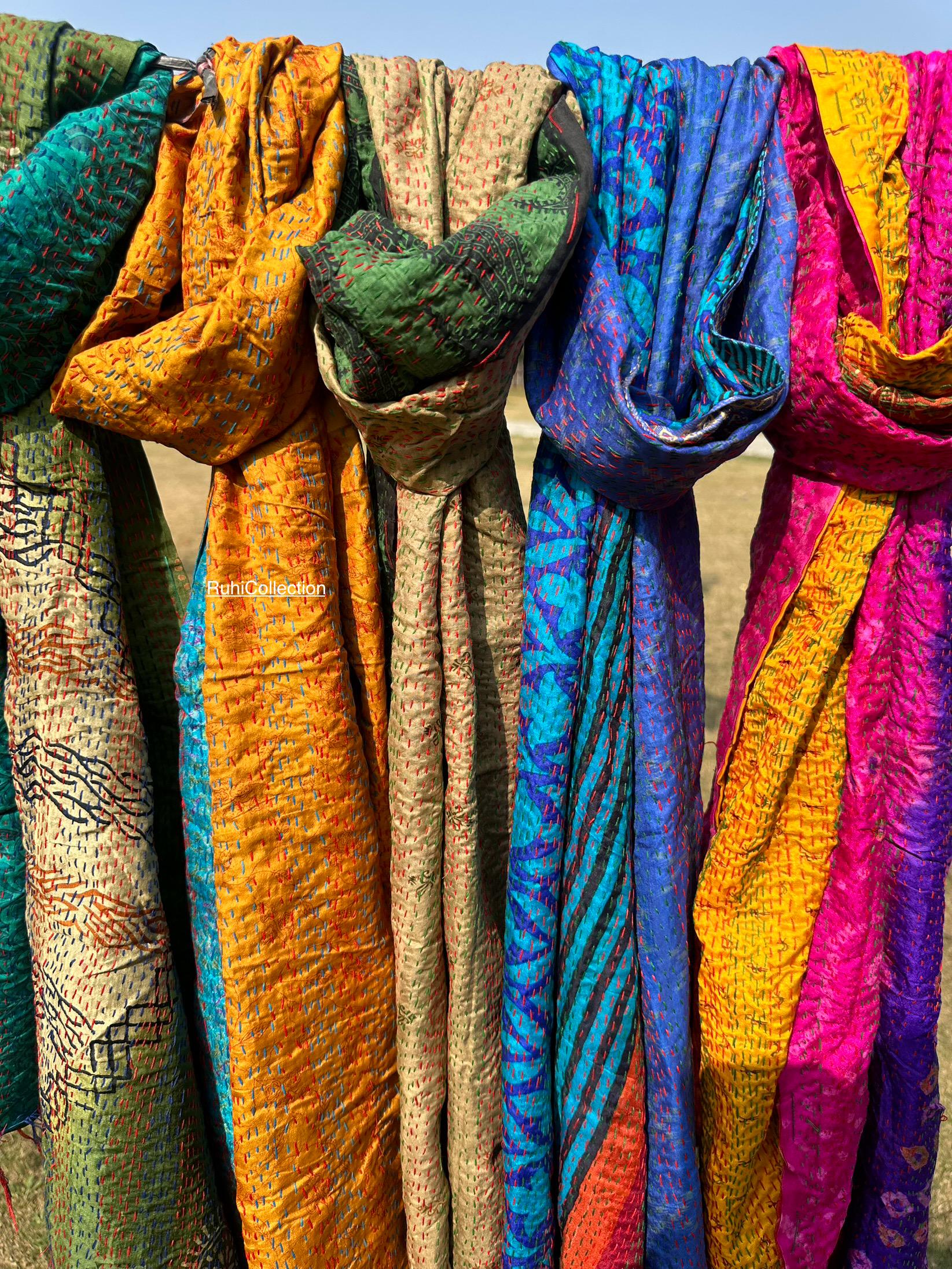 Wholesale Lots Indian Scarf SILK Scarves Kantha Scarves Vintage