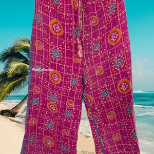 Pyjama Hose handmade Damen Kleidung Vintage floral Kantha Party lose Nachtwäsche Pyjama