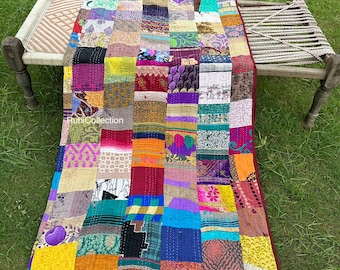 Bohemian Patchwork Quilt Kantha Quilt Handmade Vintage Quilts Boho King Size Bedding Throw Blanket Bedspread Quilting Hippie Quilts For Sale