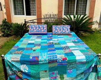 Bohemian Patchwork Quilt Kantha Quilt Handmade Vintage Quilts Boho King Size Bedding Throw Blanket Bedspread Quilting Hippie Quilts For Sale