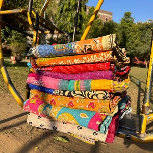 Wholesale Lot Of Indian Vintage Kantha Quilt Handmade Throw Reversible Blanket Bedspread Cotton Fabric BOHEMIAN quilt