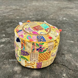 Round floor pillow, Indian style floor seating, Meditation cushion, Cover only- Bohemian Floor cushion, Hippie home decor,