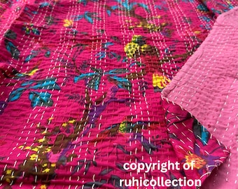 Couvre-lit bohème couette bohème housse de lit couette kantha couette en coton faite main couette décoration canapé jeté couverture kantha