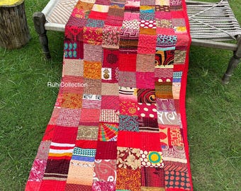 ヴィンテージ インド パッチワーク タペストリー、壁掛けタペストリー