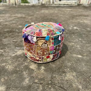 POUF with White Stitching Leather Pouf Ottoman Pouf Morrocan Leather Pouf Moroccan Pouffe, Home gifts, Wedding Gifts