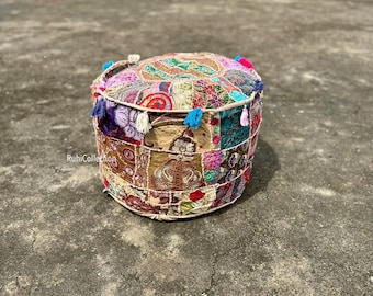 Pouf, Outdoor Furniture Pouf, Vintage Moroccan Ottoman, Outdoor Chair Pouf, Yoga Meditation Poof, Outdoor Kilim Poufs gift for sister
