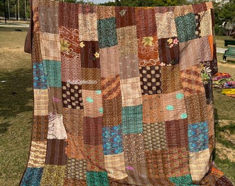 Bohemian Patchwork Quilt Kantha Quilt Handmade Vintage Quilts Boho King Size Bedding Throw Blanket Bedspread