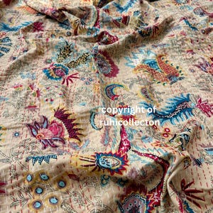 Kantha Quilt Indian Kantha Quilt Kantha Bedcover Cotton Blanket Gudari