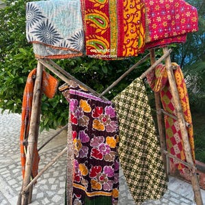 Wholesale Lot Of Indian Vintage Kantha Quilt Handmade Throw Reversible Blanket