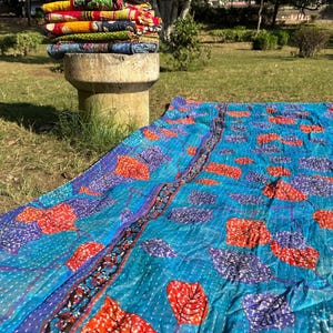 Wholesale Lot Of Indian Vintage Kantha Quilt Handmade Throw Reversible Blanket Bedspread Cotton Fabric BOHEMIAN quilt
