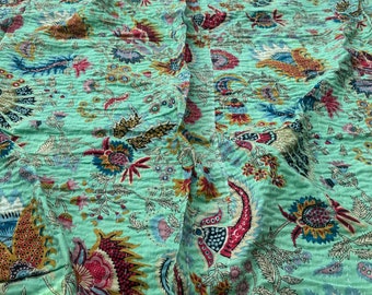 Kantha Quilt Indian Kantha Quilt Kantha Bedcover Cotton Blanket Gudari