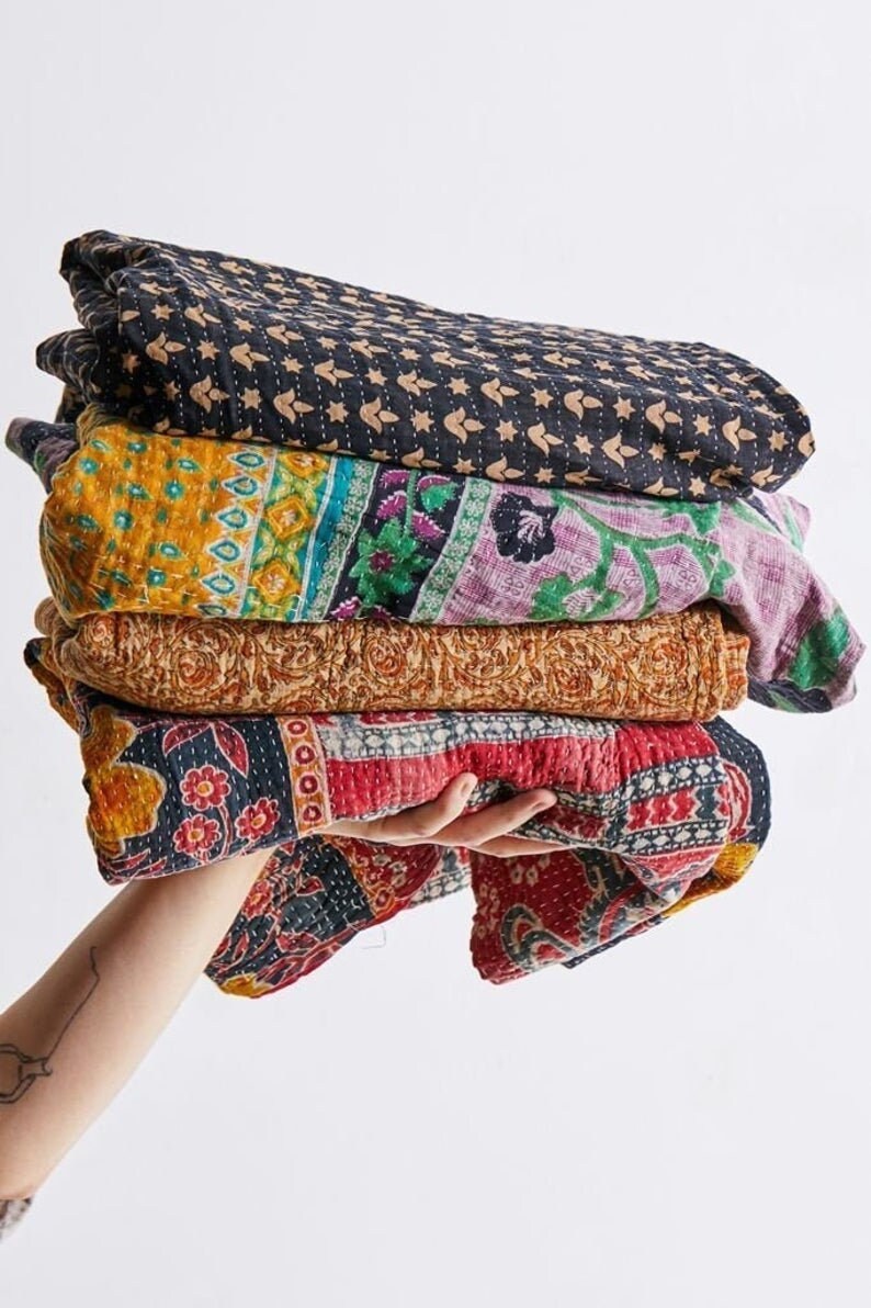 Wholesale Vintage Kantha Throw Blankets & Quilts Etsy