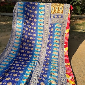Wholesale Lot Of Indian Vintage Kantha Quilt Handmade Throw Reversible Blanket zdjęcie 1
