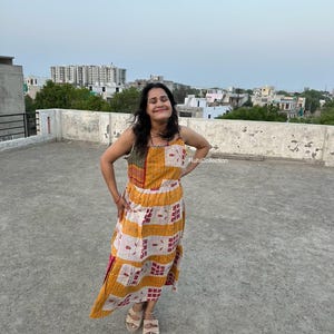 Grateful Dead Upcycled Terrapin Sunflower Maxi Kantha Dress (medium)