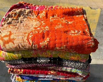 Wholesale Lot Of Indian Vintage Kantha Quilt Handmade Throw Reversible Blanket Bedspread Cotton Fabric BOHEMIAN quilt