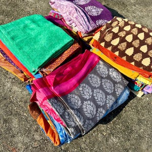 Old Printed Sari Vintage Silk Saree 5yrd Saree Design Craft Fabric