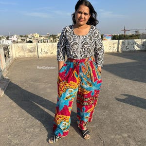 Hippie Patchwork Pants, Organic Cotton Harem Trousers, Summer Pants, Unisex Boho Cotton Pants, Yoga Pants, Small to Plus Size Beach Pants