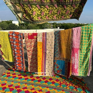 Wholesale Lot Of Indian Vintage Kantha Quilt Handmade Throw Reversible Blanket