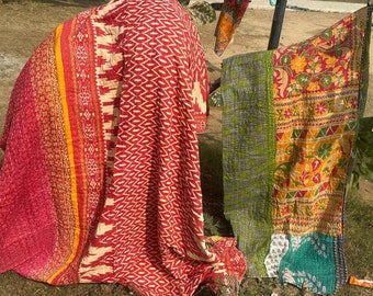 Lote al por mayor de manta reversible india vintage Kantha hecha a mano