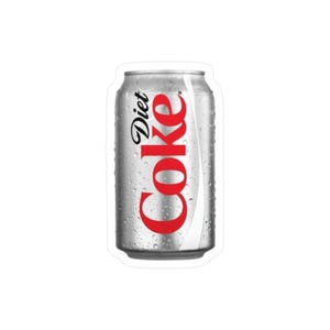 Diet Coke Kiss-Cut Vinyl Decals - Fun Stickers for Water Bottles, Laptops, Car Windows, Gifts, Pop Culture Decor, Retro Vibes