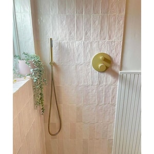 Full Tile Pattern: Zellige Pink Mist Moroccan Handmade Style 6.5cm x 20cm