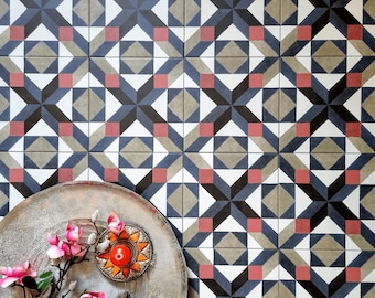 Complete tile pattern: Kasba Cross Anti-slip Moroccan Patterned Porcelain Wall and Floor Tiles