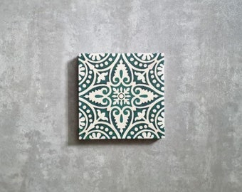 COMPLETE TILE PATTERN: Fleur De Lis, Non-slip Moroccan patterned porcelain wall and floor tiles Cement tiles