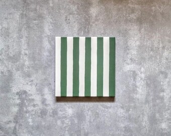 Full Tile Pattern: Pinstripes Green Anti-Slip Moroccan Patterned Porcelain Wall and Floor Tiles