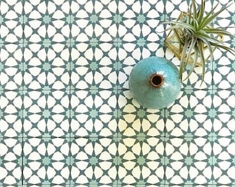 Modèle de carrelage complet : Carreaux de mur et de sol en porcelaine à motifs marocains antidérapants verts d'Agadir