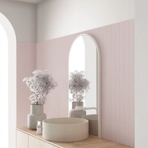 Modello di piastrella completa: Gallery Pink Stone DECOR Glossy Wall Tile 5 cm x 20 cm