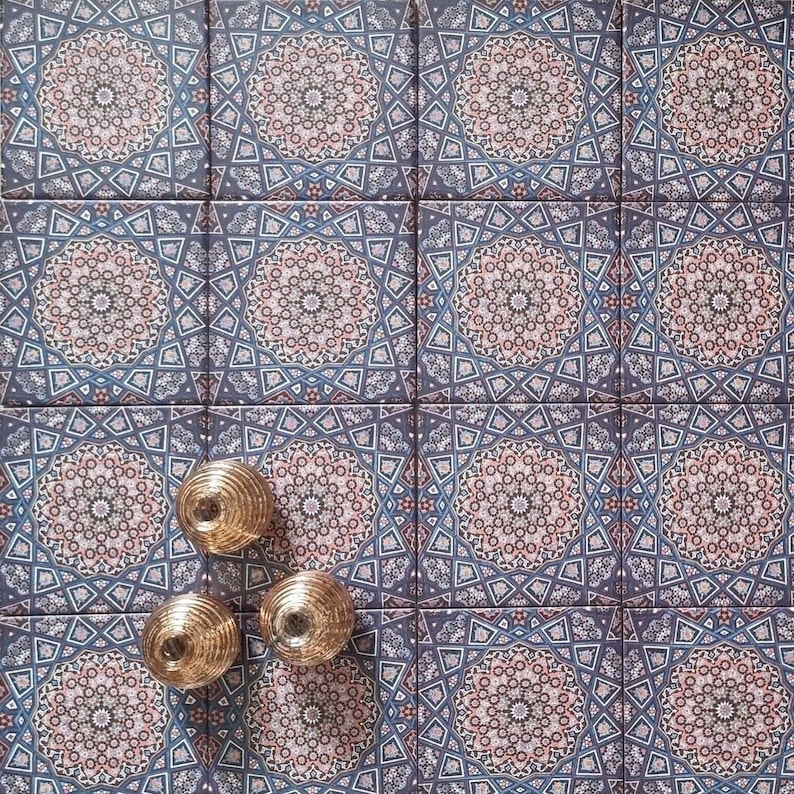 Vollständiges Fliesenmuster: Persien Täbris MINI 15cm x 15cm Anti-Rutsch Marokkanisch Gemusterte Porzellan Wand und Bodenfliesen zdjęcie 2