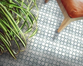 Full Tile Pattern: Berber Mequinez Green Mini, Anti-Slip Moroccan Patterned Porcelain Wall and Floor Tiles