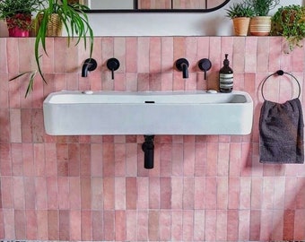 Full Tile Pattern: Zellige Pink Moroccan Handmade Style 6.5cm X