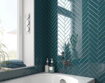 Complete tile pattern: Gallery Glacier glossy wall tiles 5 cm x 20 cm