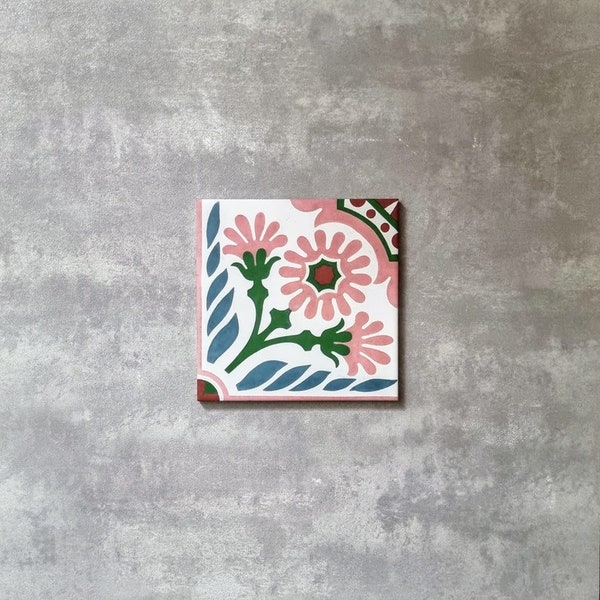 Motif de carrelage complet : Jardin Rose, carrelage mural et sol en porcelaine à motifs marocains antidérapants, carreaux de ciment