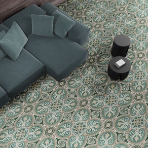 Modèle de carrelage complet : Carreaux de mur et de sol en porcelaine à motifs marocains antidérapants Berlin Mitte